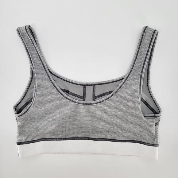 Women's Fabletics Grey Waffle Knit Lounge Bra Medium - Picture 4 of 8